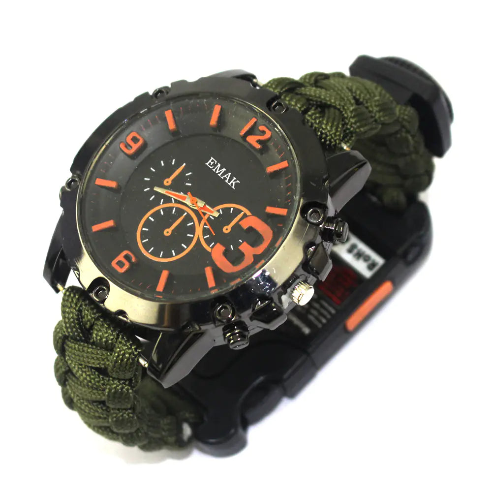 Outdoor Paracord Watch with Compass for Travel
