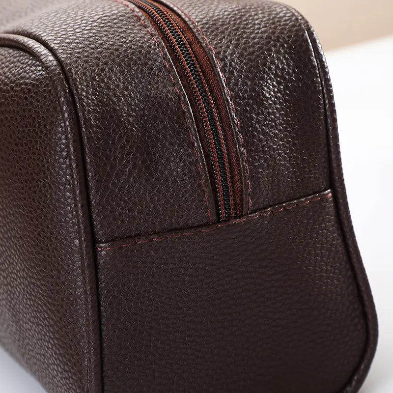 LAYRUSSI Waterproof PU Leather Makeup and Toiletries Bag
