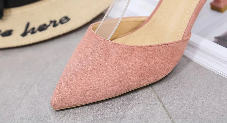 Chic Pointed Toe Heels with Ankle Strap for Women