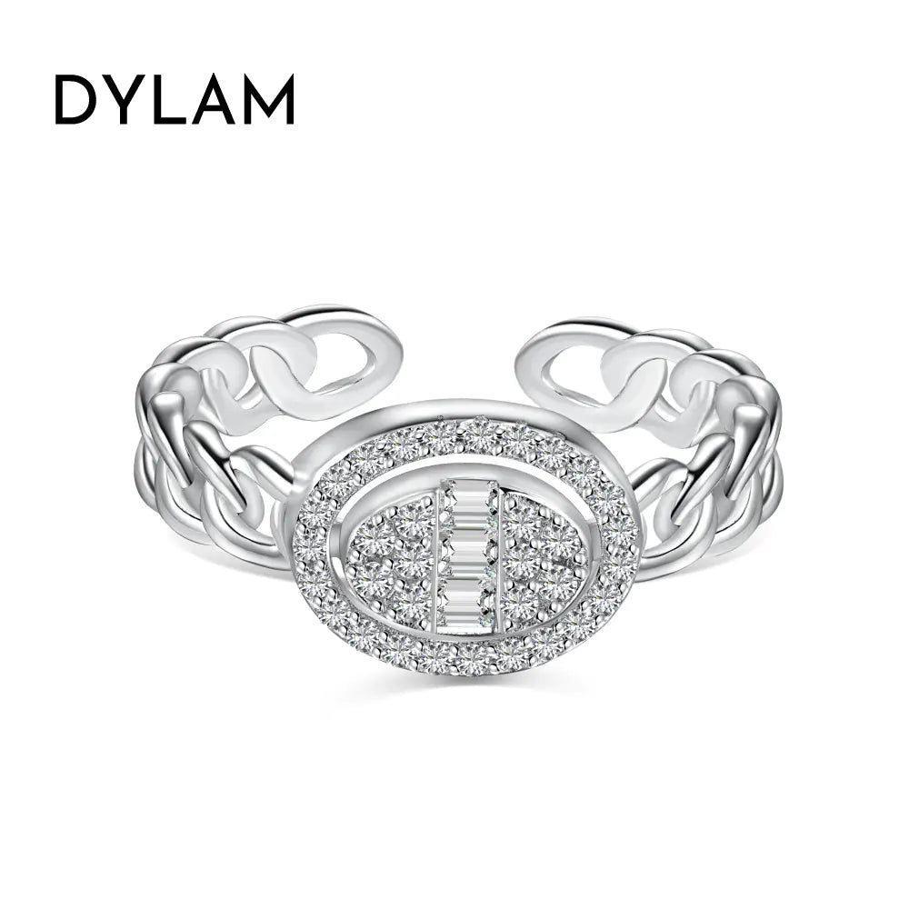 S925 Silver Zirconia Simulated Diamond Ring Stack
