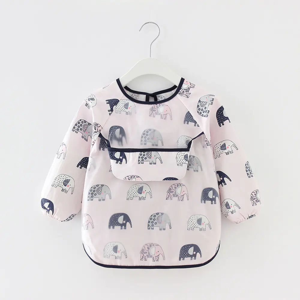 Waterproof Long Sleeve Kids Smock Apron for Eating