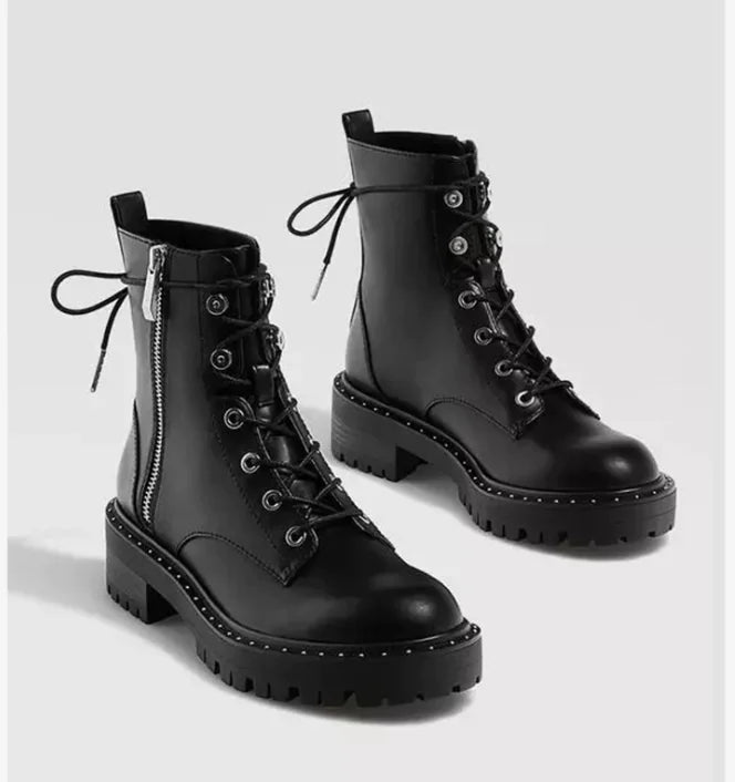 Women's Winter Martin Boots with Thick Sole and Heels