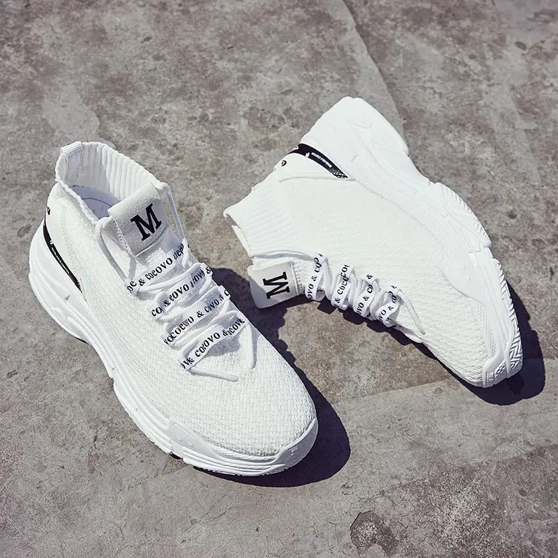 Casual High-Top Sneakers for Men with Chunky Design