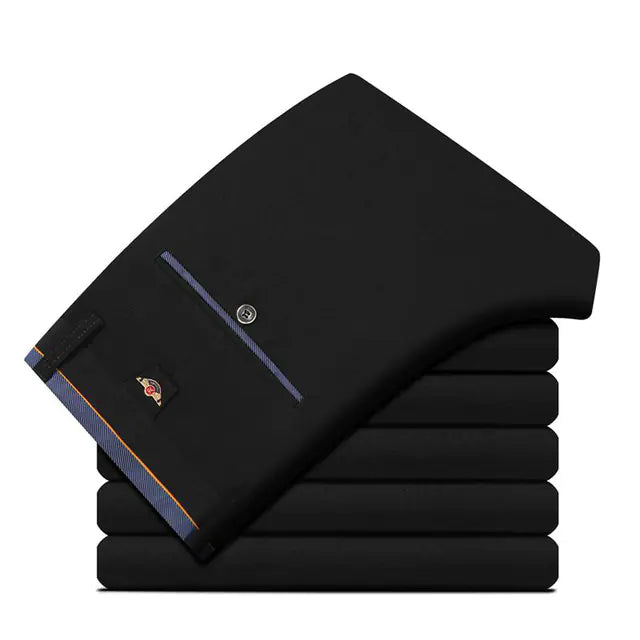 Men's Elastic Band Straight Casual Business Pants