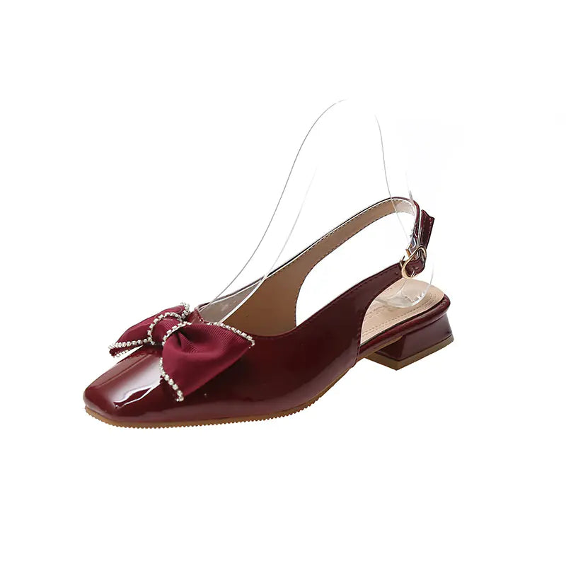 Women's Summer Baotou Sandals with Bow Knot Thick Heel