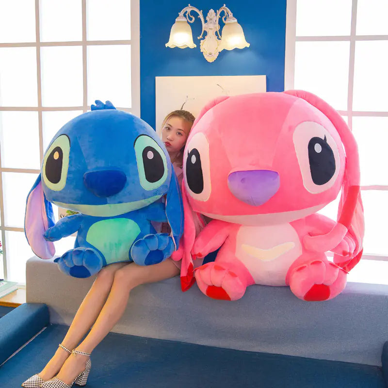 Large Stitch Plush Toy and Angel Pillow Gift