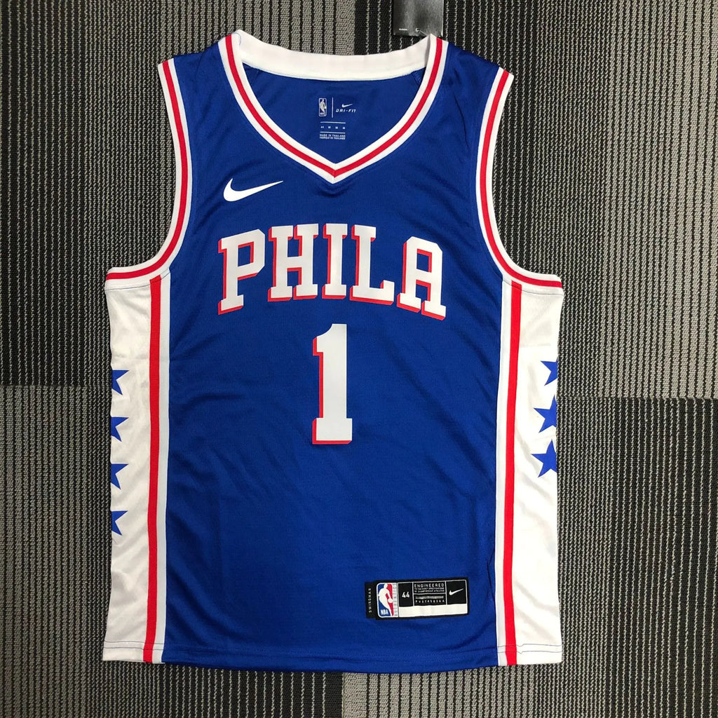 76ers V-Neck Blue Jerseys: Harden, Embiid & Simmons