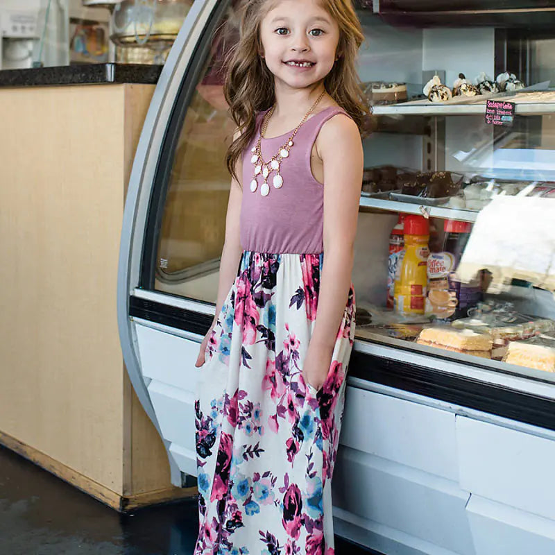 Mother-Daughter Matching Floral Maxi Dress Set