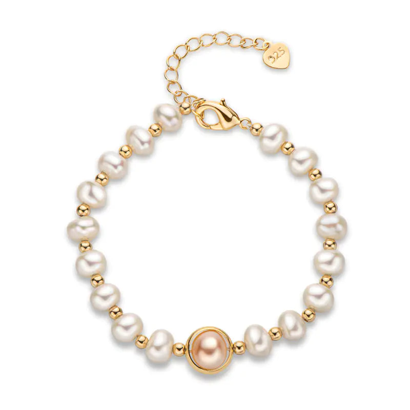 2024 14K Gold-Plated Pearl Bracelet for Women