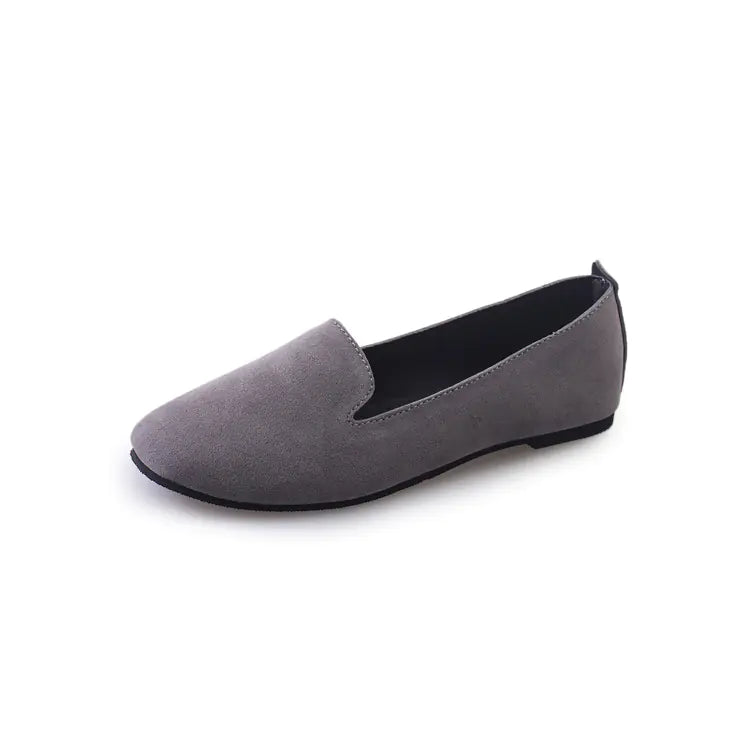 Flat Round-Toe Loafers - Casual Slip-On Shoes