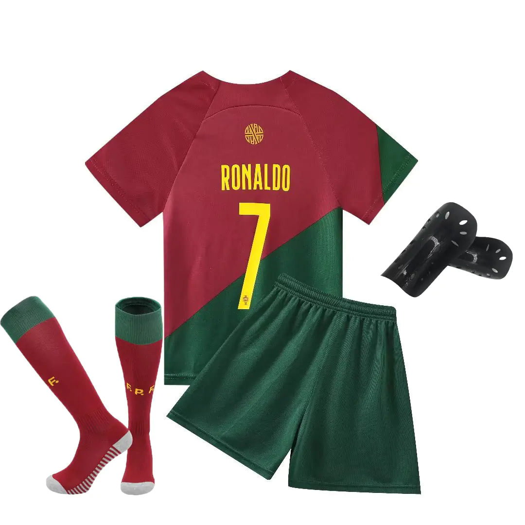 Portugal Home 22-23 Ronaldo #7 Soccer Jersey Set