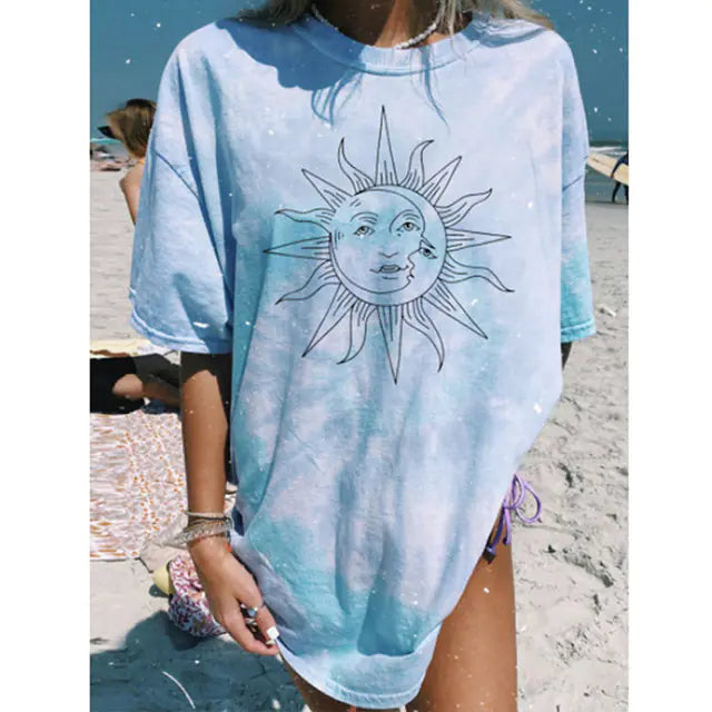 Graphic Harajuku Tie-Dye T-Shirt for Women - Summer