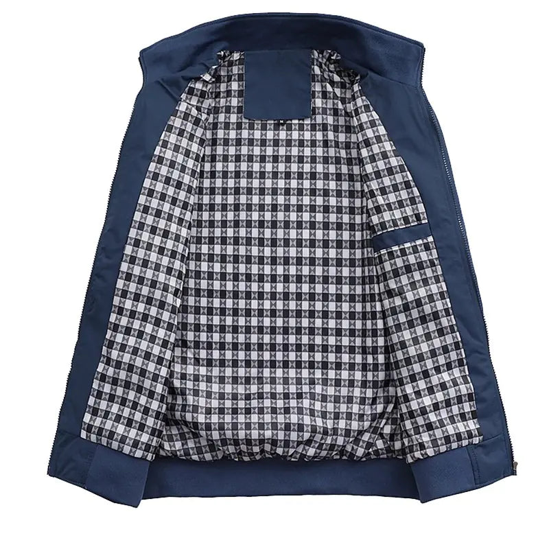 Men's Slim Solid Color Baseball Jersey Jacket