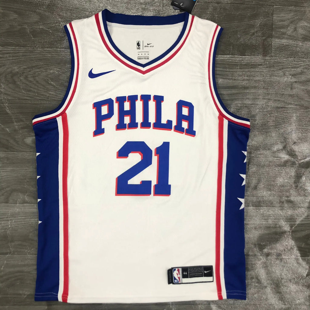 76ers V-Neck Blue Jerseys: Harden, Embiid & Simmons