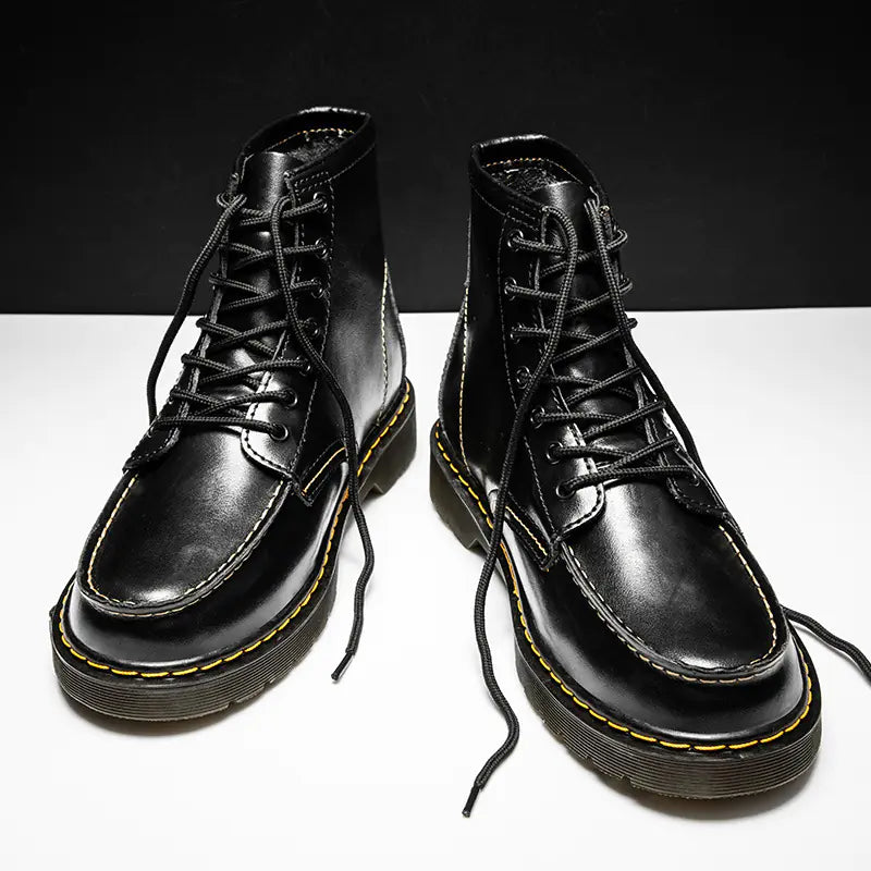 Botas altas Martin de piel de vacuno a la moda para hombre