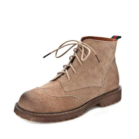 Botas Martin retro de ante con suela gruesa para mujer