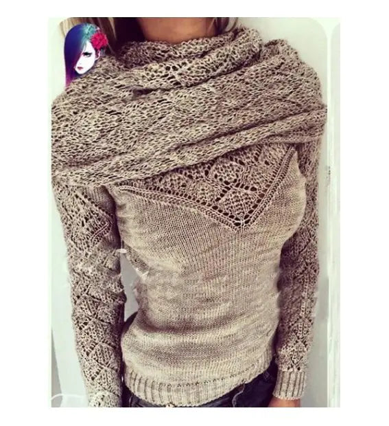 Cross-Border Exclusive Women's Long Sleeve Knit Sweater