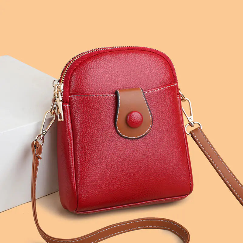 Fashionable Women's Soft Leather Crossbody Satchel Bag