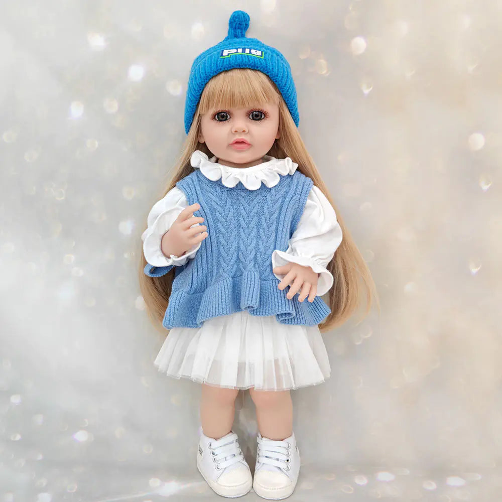 55cm Reborn Doll with Sweater Outfit for Girls