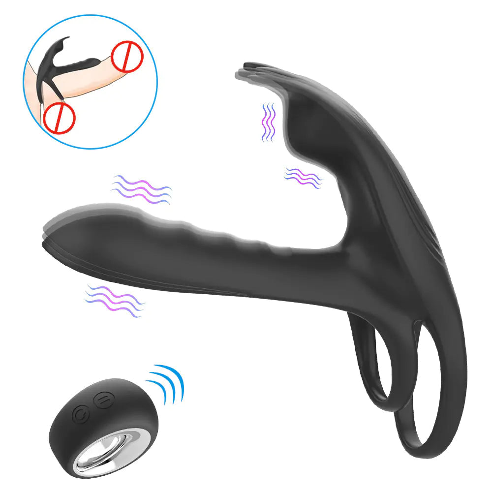 Black Fox Men's Remote Control Vibrating Ring Set