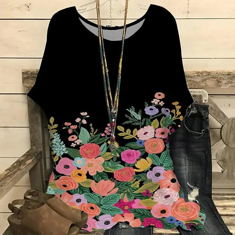Floral Women's T-Shirt (Casual)
