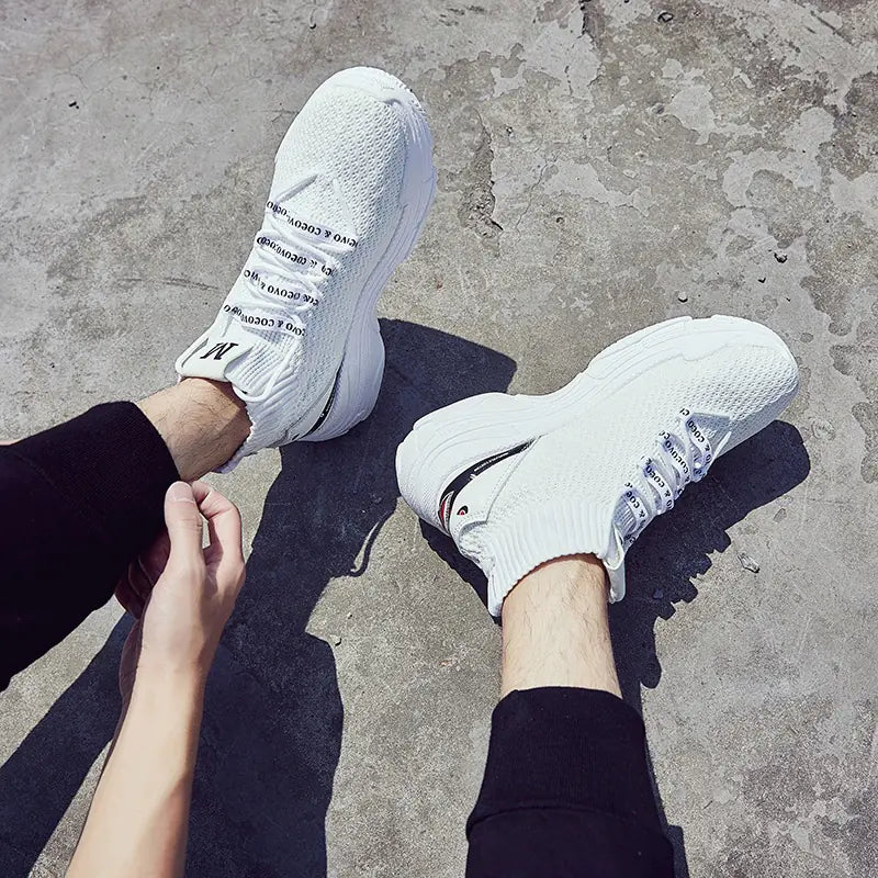 Casual High-Top Sneakers for Men with Chunky Design