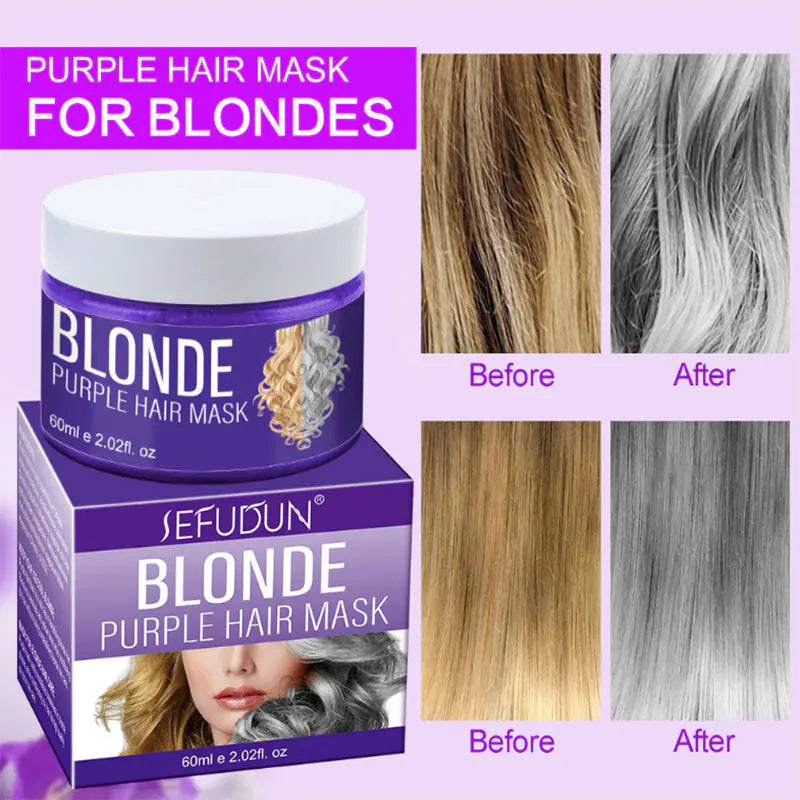 Yellow Brass Tone Remover Shampoo & Purple Hair Mask