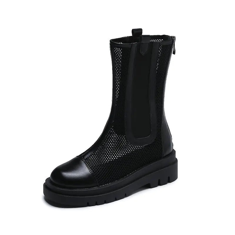 Damen-Martin-Kurzstiefel mit runder Zehenpartie für den Sommer