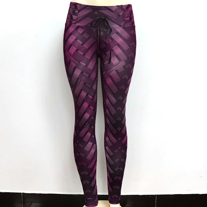 High Waist Printed Yoga Leggings with Stretch
