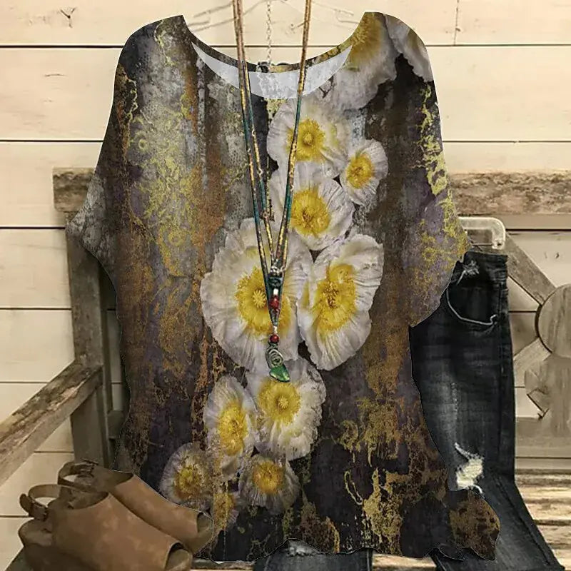 Floral Women's T-Shirt (Casual)