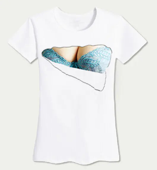 2018 Summer Funny 3D Graphic Busty T-Shirt