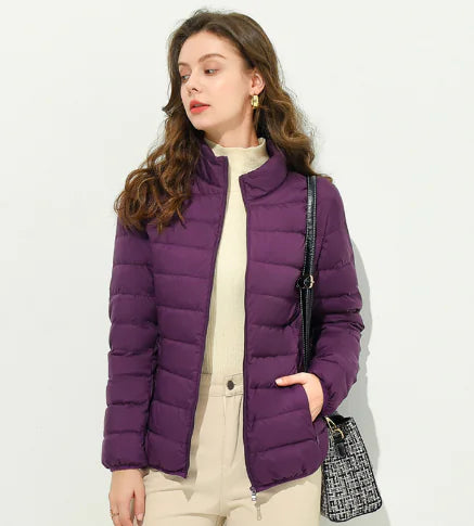 Korean Style Stand-Collar Down Jacket for Women