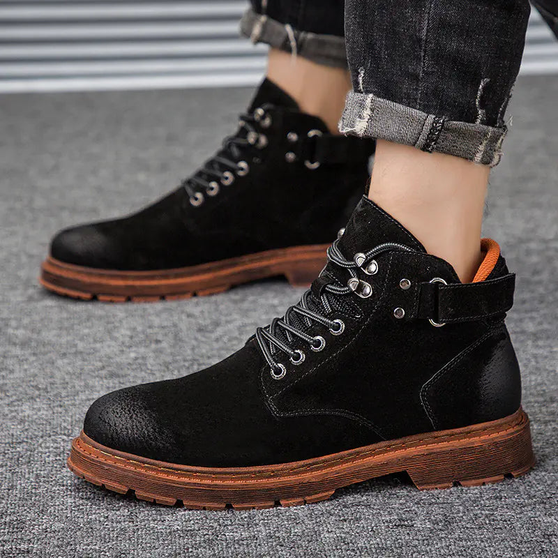 Men's Retro High-Top British Style Leather Desert Boots