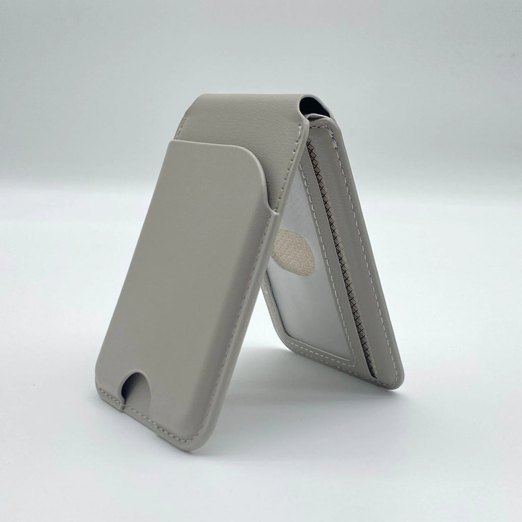 Leather Multi-functional Magnetic Bracket Card Holder