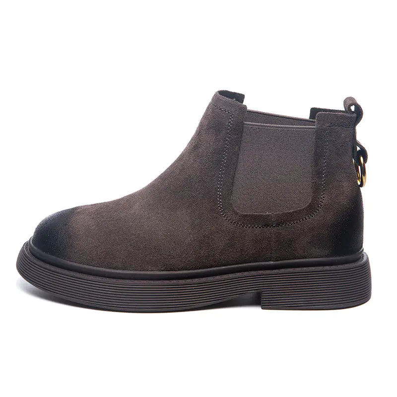 Women's Martin Boots, Leather Chunky Ankle Boots