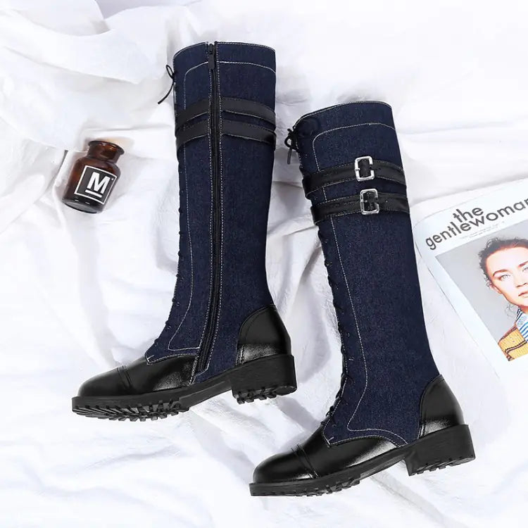 Autumn Women's Over-the-Knee Denim Boots