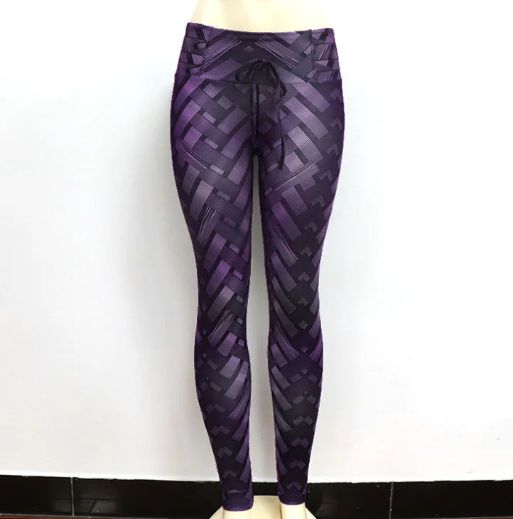 High Waist Printed Yoga Leggings with Stretch