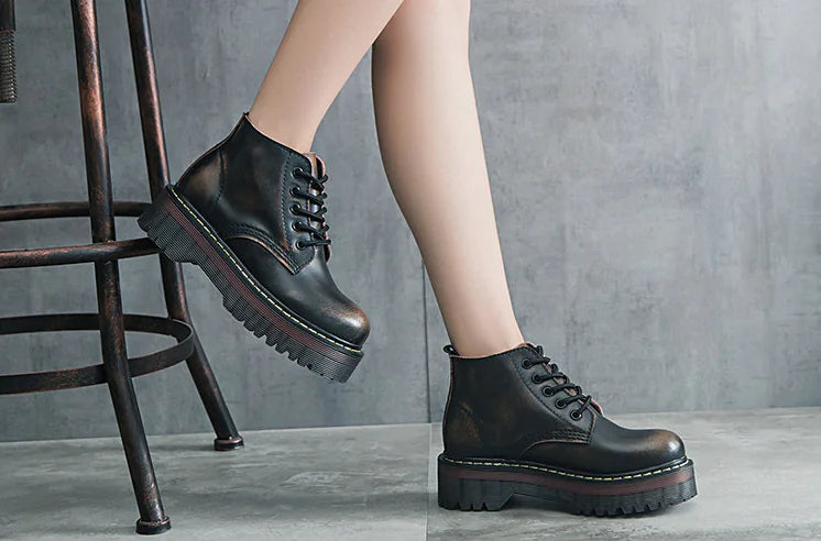 Women's Chunky Sole Martin Ankle Boots for Fall/Winter
