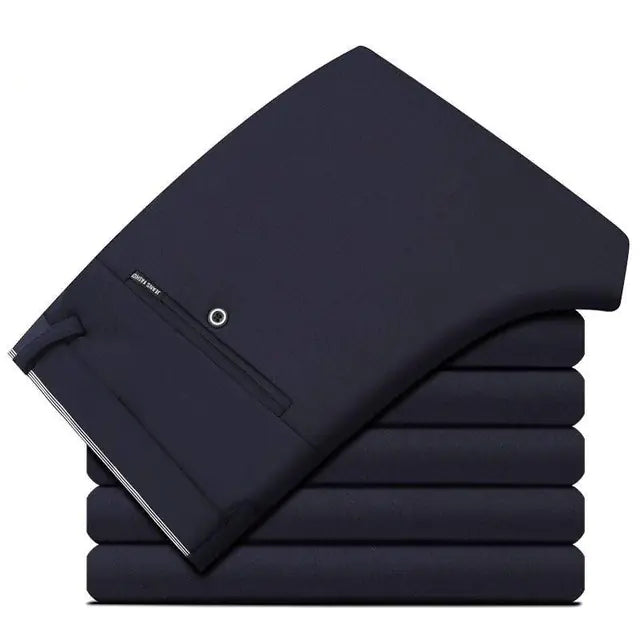 Men's Elastic Band Straight Casual Business Pants