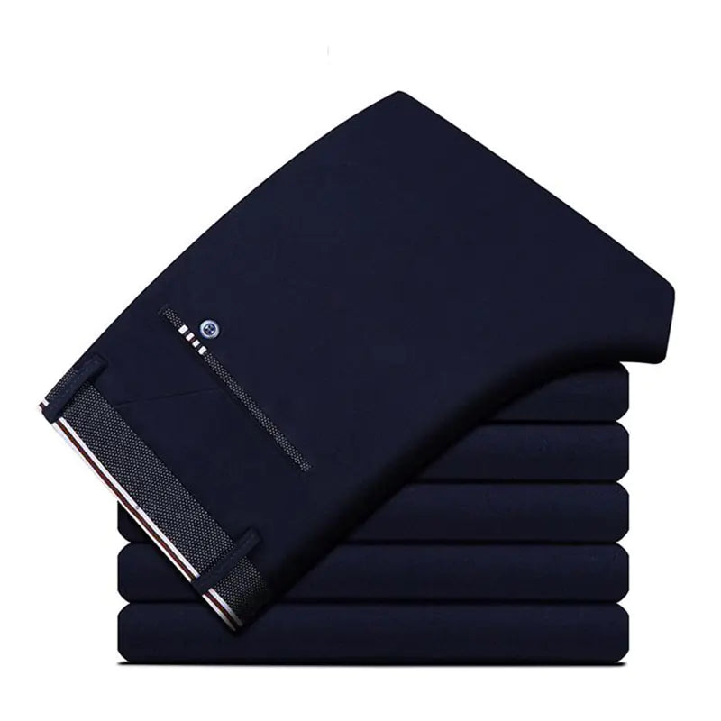 Men's Elastic Band Straight Casual Business Pants