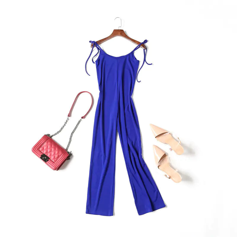 Strap Jumpsuit with Long Pants