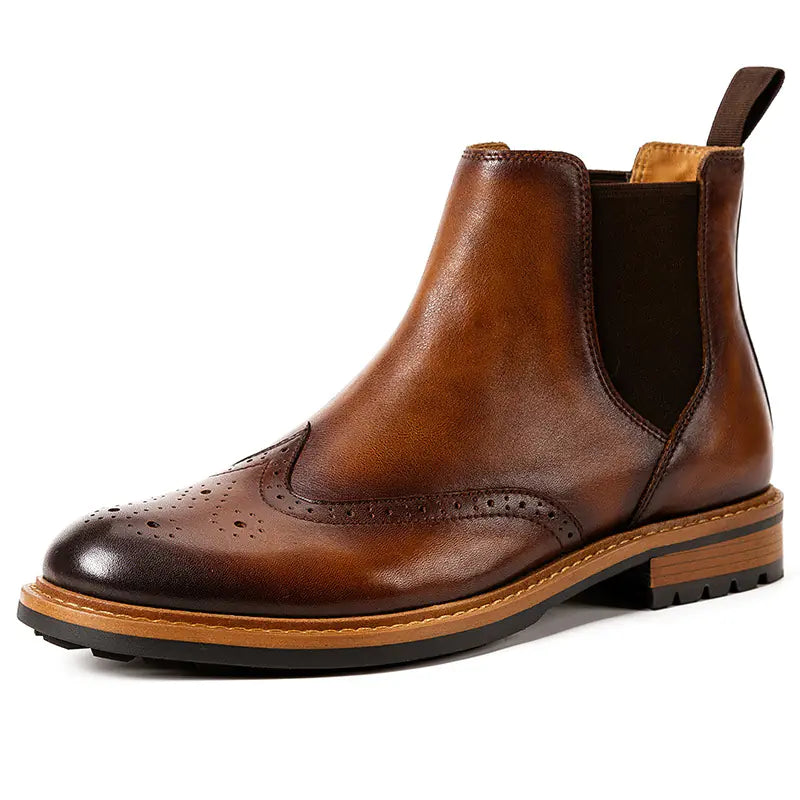 Botas Altas de Cuero para Hombre - Estilo Retro Británico