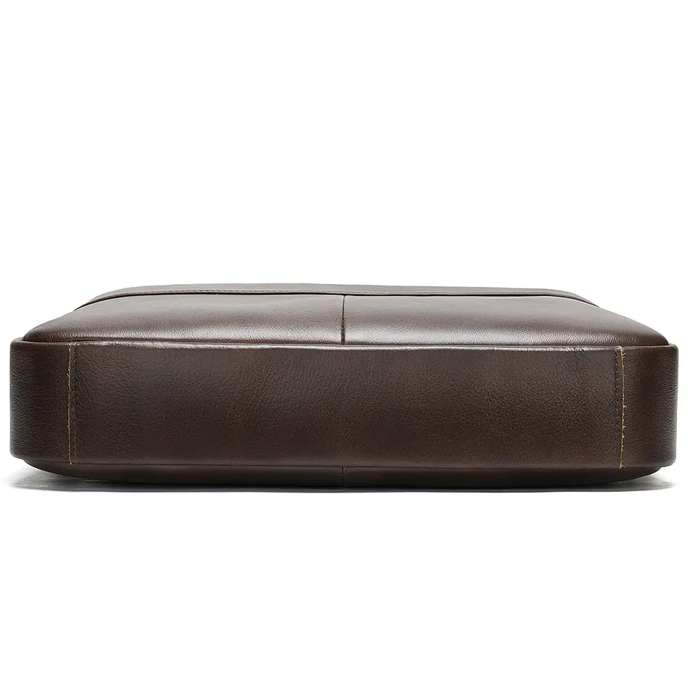 Genuine Leather Men's Briefcase for Laptop and Business