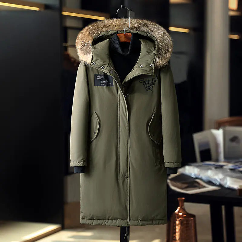Fashionable Thick Warm Hooded Men's Cotton Jacket