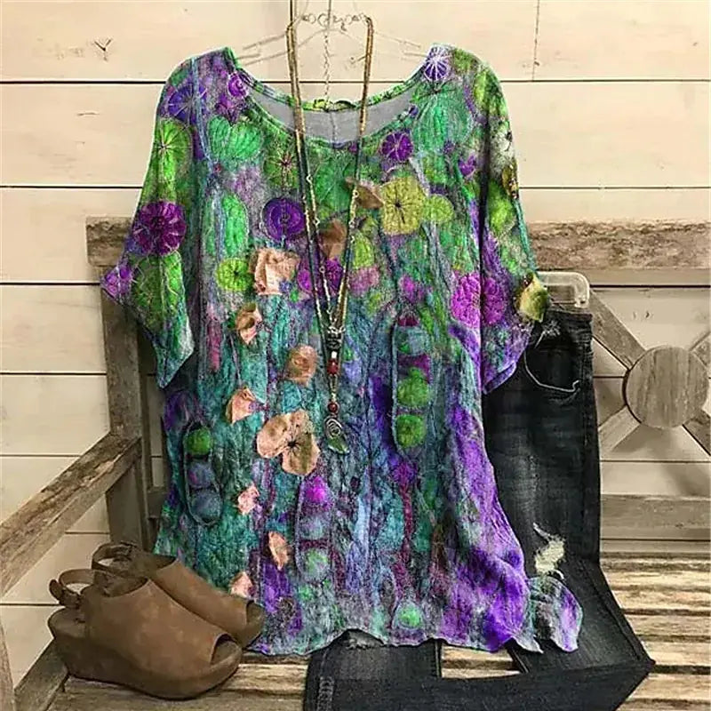 Floral Women's T-Shirt (Casual)