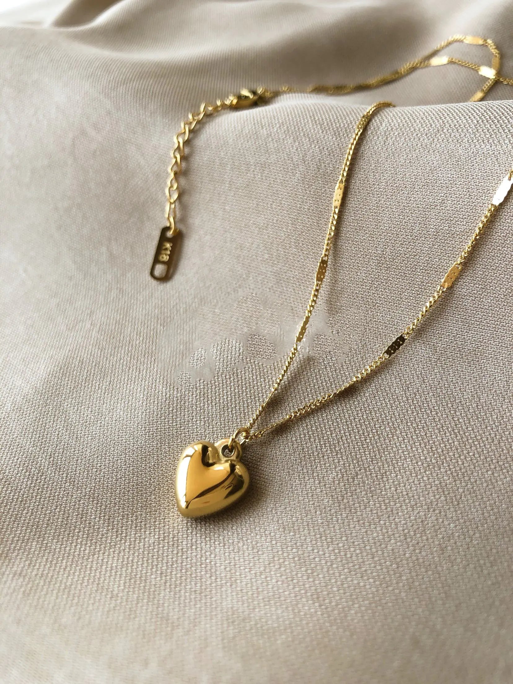 18K Gold Plated Titanium Steel Heart Necklace for Women