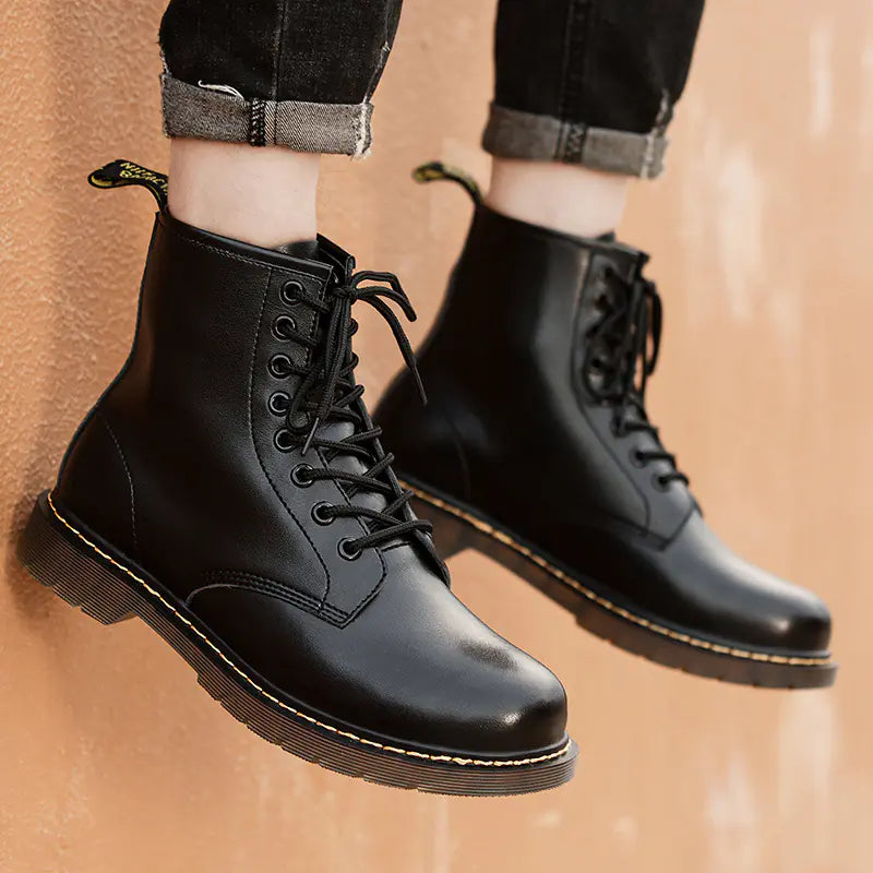 Men's High-Top British Style Leather Martin Boots