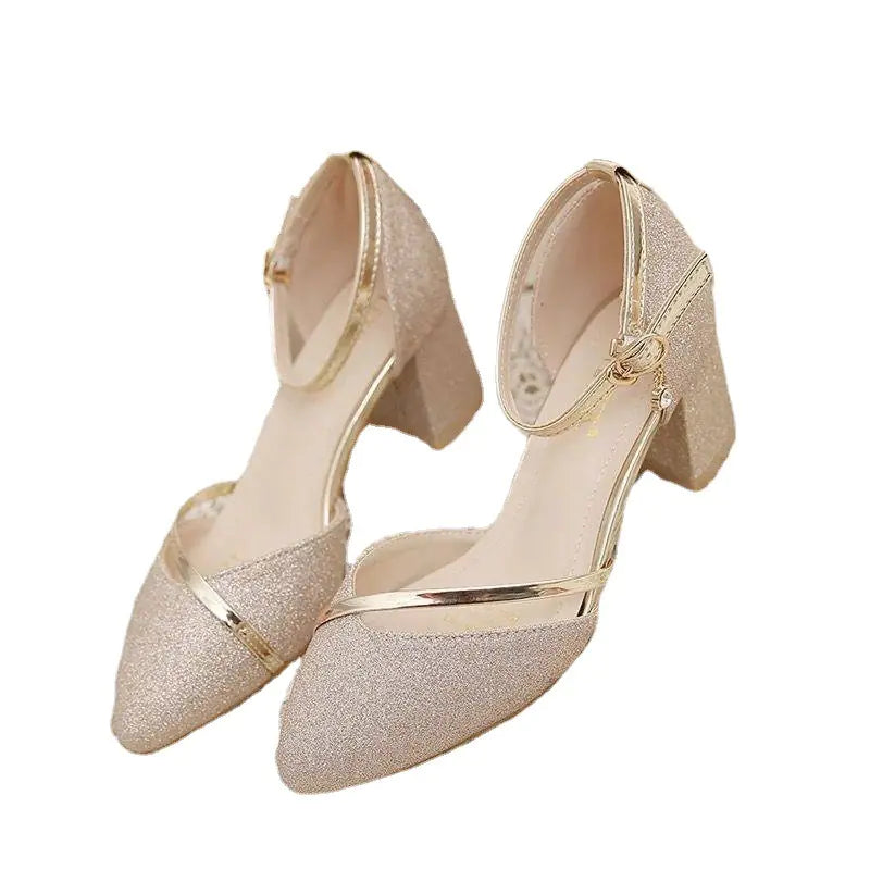 Glamorous Mid-Heel Shoes - Summer Women's Sandals (One Pair)