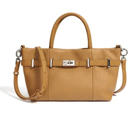 Layer Cowhide Lychee Pattern Handbag Simple Commute All-match Shoulder Messenger Horizontal Birkin Bag