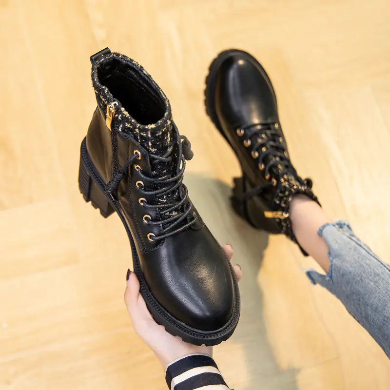 Botas Martin de mujer con tacón alto grueso (combinables con todo)